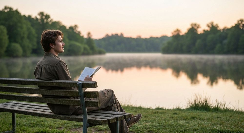 Person practicing emotional awareness in calm setting